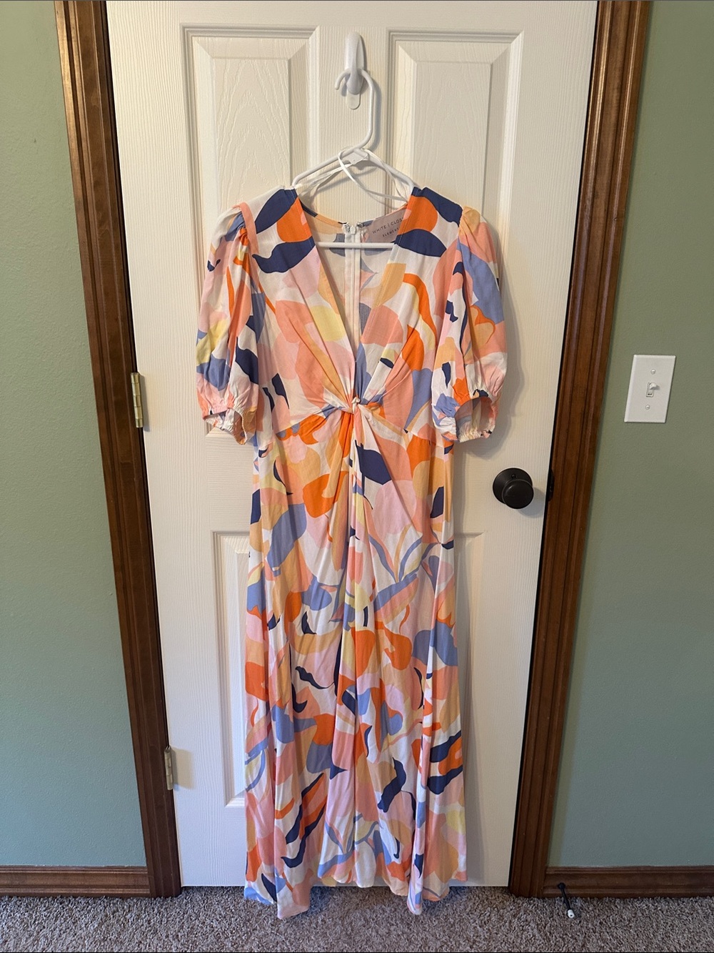 Knot-Front Maxi Dress in Pastel Multi